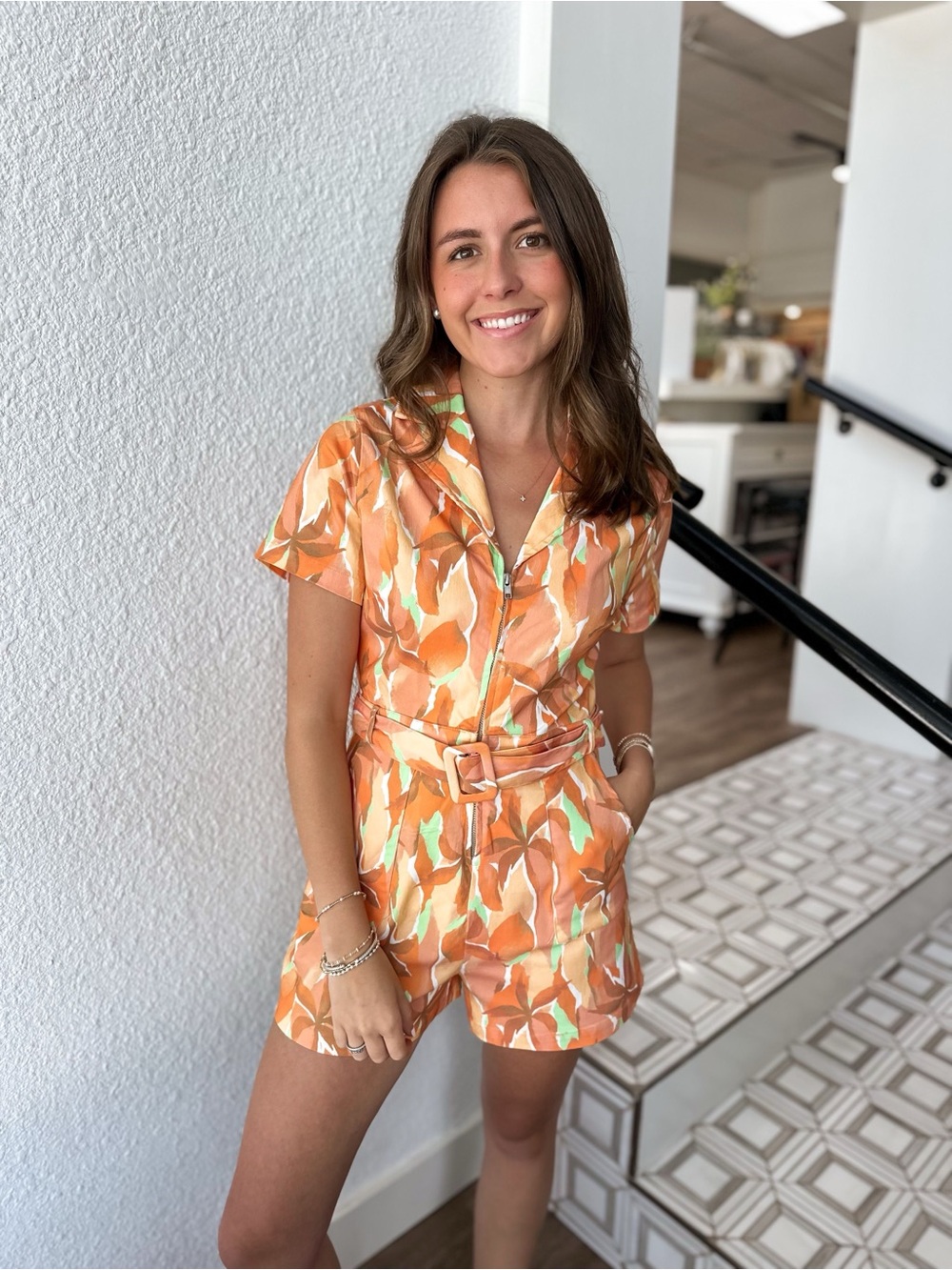 NWT Sadie & Sage Multicolor Romper.  Size M.
